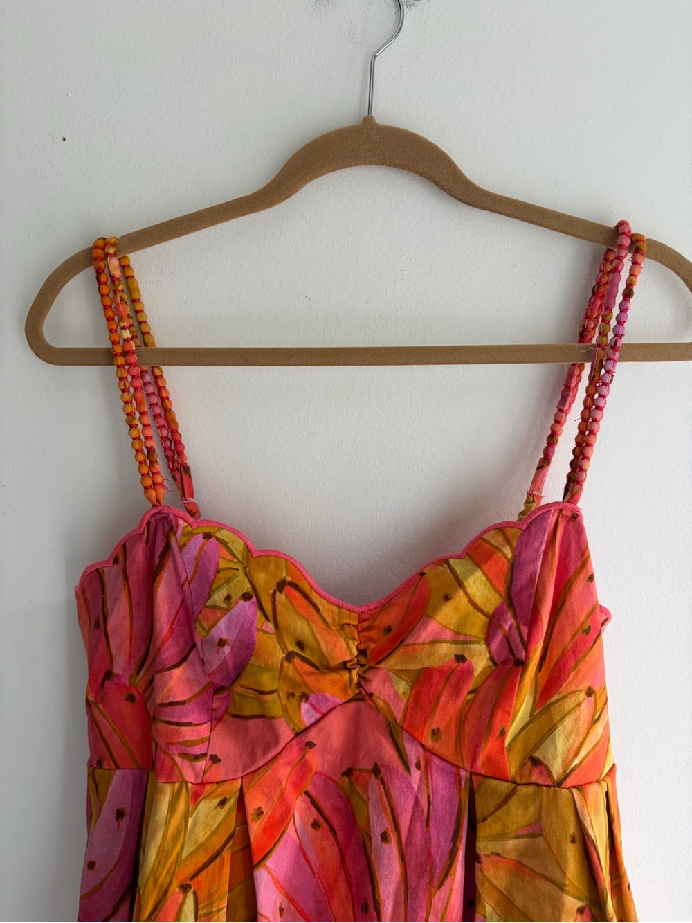 ANTHROPOLOGIE Farm Rio Sleeveless Bubble-Hem Mini Dress Banana Print Size Large - Picture 3 of 6
